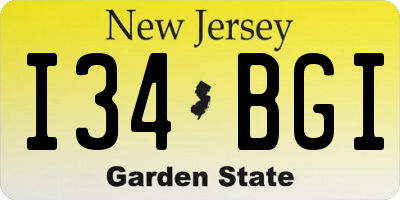 NJ license plate I34BGI