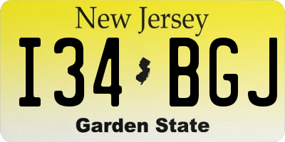 NJ license plate I34BGJ