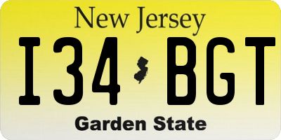 NJ license plate I34BGT