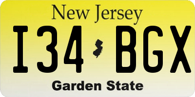 NJ license plate I34BGX