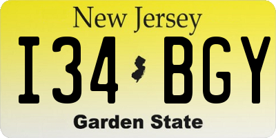 NJ license plate I34BGY