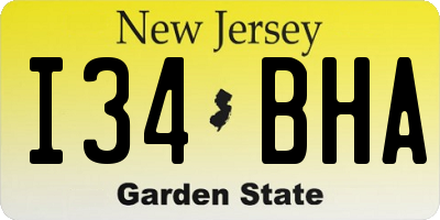NJ license plate I34BHA