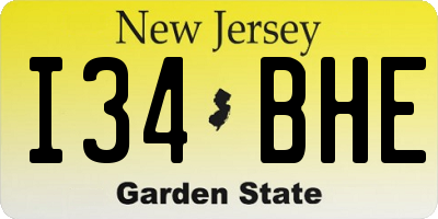 NJ license plate I34BHE