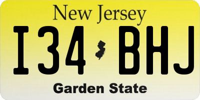 NJ license plate I34BHJ