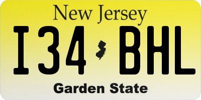 NJ license plate I34BHL