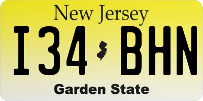 NJ license plate I34BHN
