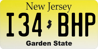 NJ license plate I34BHP