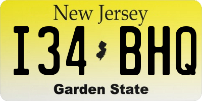NJ license plate I34BHQ