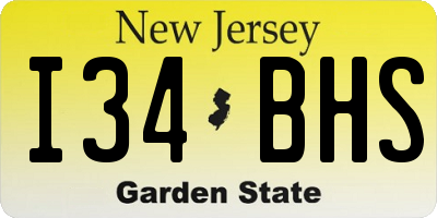 NJ license plate I34BHS