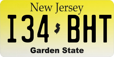 NJ license plate I34BHT