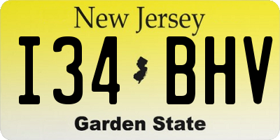 NJ license plate I34BHV