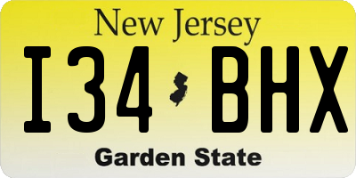 NJ license plate I34BHX