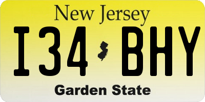 NJ license plate I34BHY