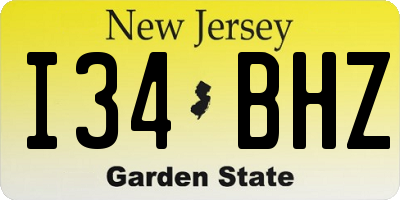 NJ license plate I34BHZ