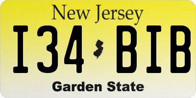 NJ license plate I34BIB