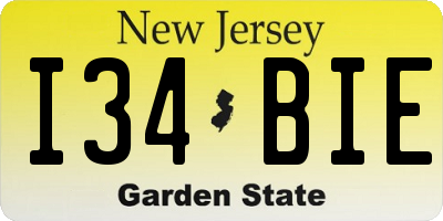 NJ license plate I34BIE