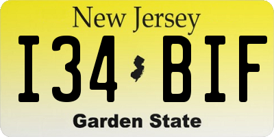 NJ license plate I34BIF