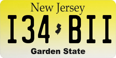 NJ license plate I34BII
