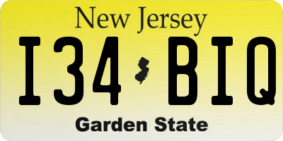 NJ license plate I34BIQ