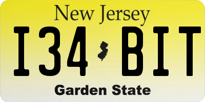 NJ license plate I34BIT