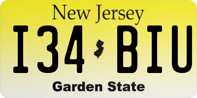 NJ license plate I34BIU