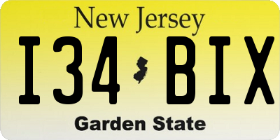 NJ license plate I34BIX