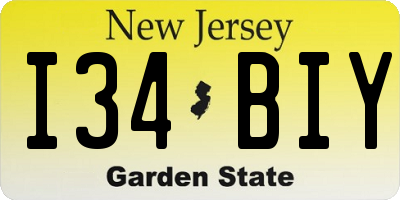 NJ license plate I34BIY