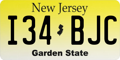 NJ license plate I34BJC