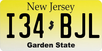 NJ license plate I34BJL
