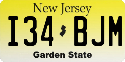 NJ license plate I34BJM