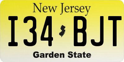 NJ license plate I34BJT