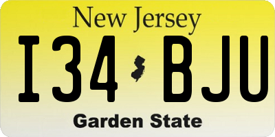 NJ license plate I34BJU
