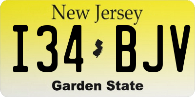 NJ license plate I34BJV