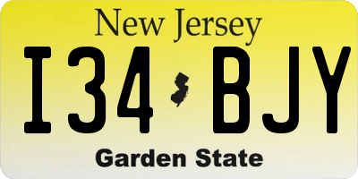 NJ license plate I34BJY