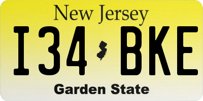 NJ license plate I34BKE