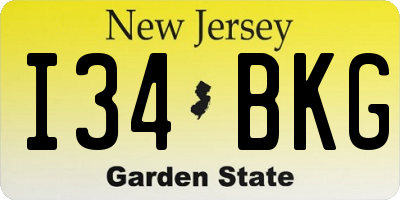 NJ license plate I34BKG