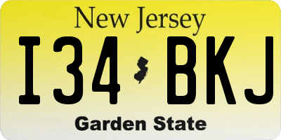 NJ license plate I34BKJ