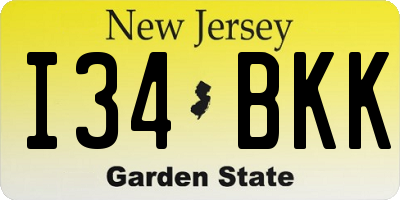 NJ license plate I34BKK