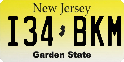 NJ license plate I34BKM