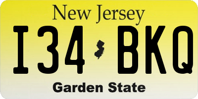 NJ license plate I34BKQ