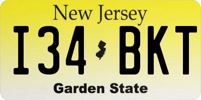 NJ license plate I34BKT