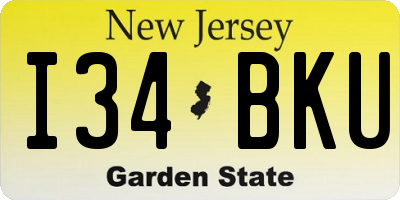 NJ license plate I34BKU