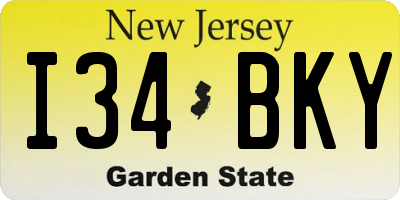 NJ license plate I34BKY