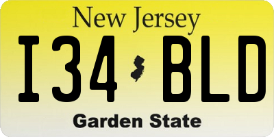 NJ license plate I34BLD