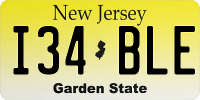 NJ license plate I34BLE
