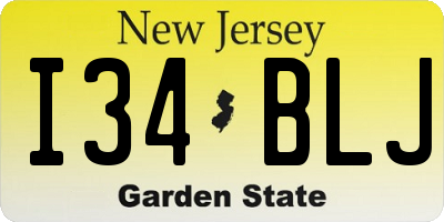 NJ license plate I34BLJ