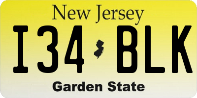 NJ license plate I34BLK