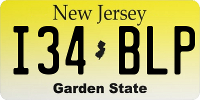 NJ license plate I34BLP