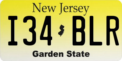 NJ license plate I34BLR