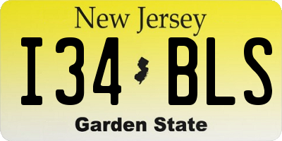 NJ license plate I34BLS